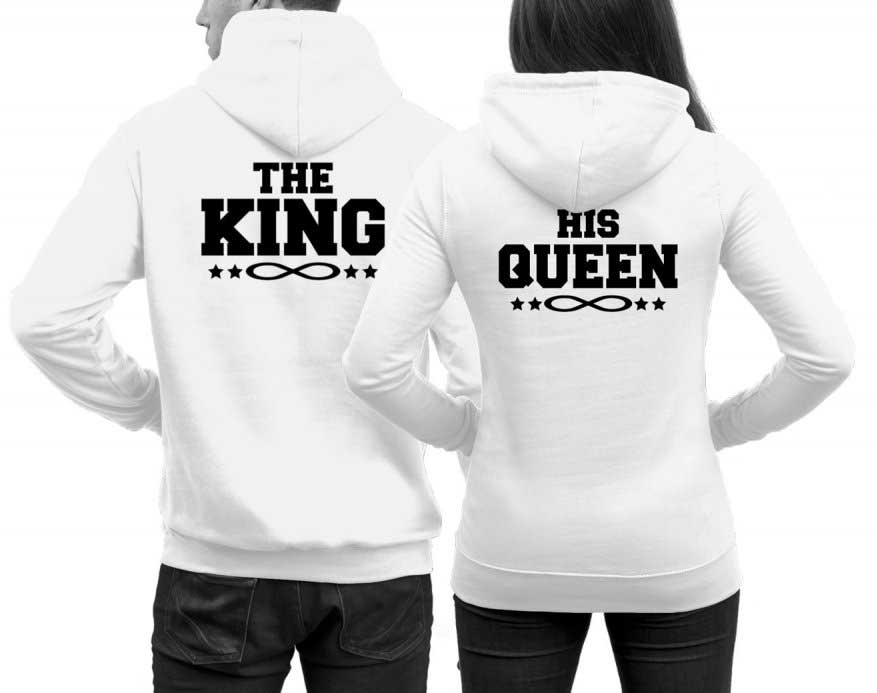 KINGQUEEN Μπλούζα φούτερ Hoodie The King and His Queen hoodies with