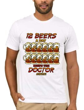 Αστεία T-shirts 12 beers a day keeps the doctor away