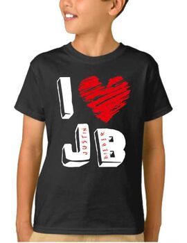 Παιδικό μπλουζάκι με στάμπα I love Justin Bieber