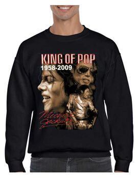 Μπλούζα Φούτερ με στάμπα Michael Jackson Kings of Pop 1958-2009