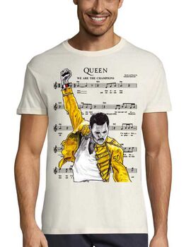 Rock t-shirt με στάμπα We Are The Champions Queen Freddie Mercury