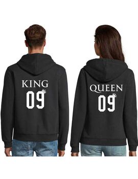 Μπλούζες φούτερ με κουκούλα Hoodies King and Queen Custom