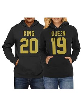 Μπλούζες φούτερ  King Queen Hoodie, King Queen Sweaters, Custom Number, Couples Hoodie, Couple Sweaters, Custom Hoodie, King And Queen