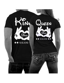 Μπλούζες φούτερ KING and QUEEN T-shirts & Hoodies with Hands and Wish Date Couple  ( η τιμή είναι και για τα δύο μπλουζάκια )