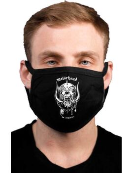 Υφασμάτινη μάσκα προσώπου Motorhead με 100% βαμβάκι , πολλαπλών χρήσεων με διπλό ύφασμα σε μαύρο χρώμα.