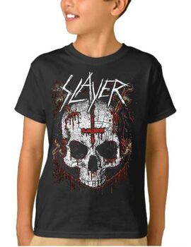 Παιδικό μπλουζάκι με στάμπα συγκροτήματος Slayer Ritual Skull