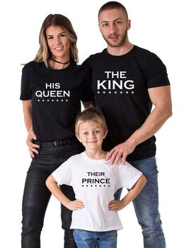 Μπλούζες με στάμπα The King His Queen Their Prince Their Princess Matching Family Shirts