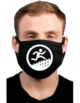 Υφασμάτινη μάσκα προσώπου Λεξ με 100% βαμβάκι , πολλαπλών χρήσεων με διπλό ύφασμα σε μαύρο χρώμα.