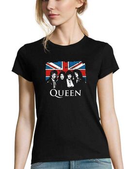 Γυναικείο Rock μπλουζάκι με στάμπα British Flag Queen Band Members Rock And Roll