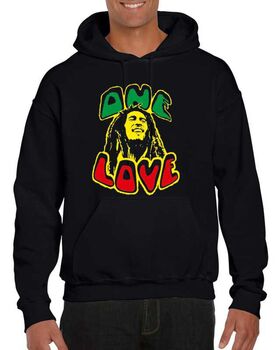 Μπλούζα Φούτερ με κουκούλα Bob Marley One Love