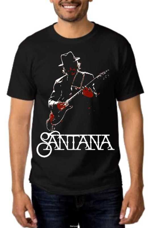 Rock t-shirt Carlos Santana with guitar
