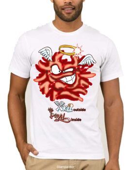 Αστεία T-shirts Αngel outside Devil inside