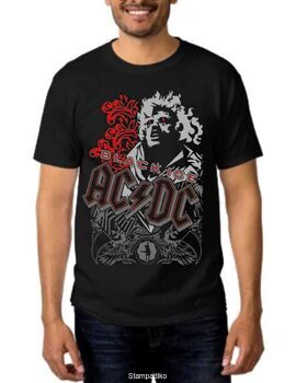 Rock t-shirt Black με στάμπα AC/DC Black Ice