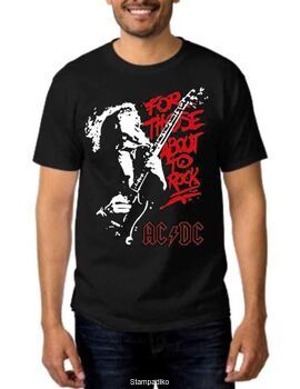Rock t-shirt Black με στάμπα AC/DC For Those About To Rock
