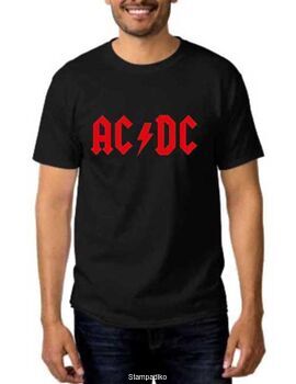 Rock t-shirt Black με στάμπα AC/DC Logo Band
