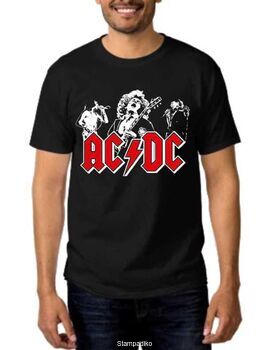 Rock t-shirt με στάμπα AC/DC Back In Black