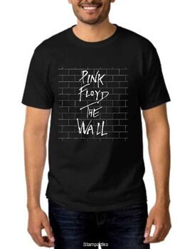Rock t-shirt Black με στάμπα Pink Floyd The Wall