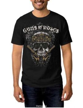 Rock t-shirt Black με στάμπα  Guns N Roses Pistols