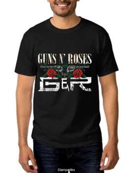 Rock t-shirt Black με στάμπα Guns N' Roses Rock Merch
