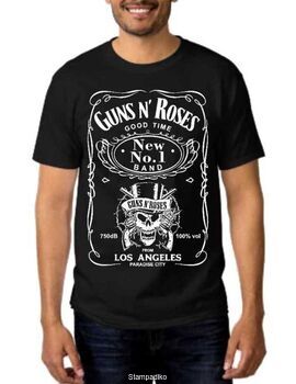 Rock t-shirt με στάμπα Guns N Roses GNR Good Time Old No. 1 November Rain Whiskey Men's