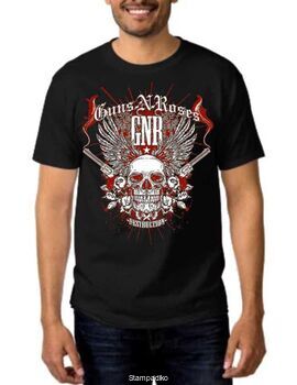 Rock t-shirt Black με στάμπα Guns N' Roses Destruction