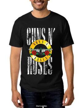 Rock t-shirt Black με στάμπα Guns N' Roses