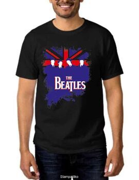 Rock t-shirt Black με στάμπα The beatles
