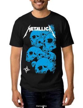 Heavy Metal Black t-shirt Metallica 10 Skulls