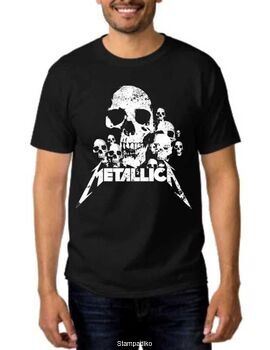 Heavy Metal Black t-shirt Metallica skulls
