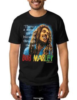 Rock t-shirt με στάμπα Bob Marley There's a natural mystic blowing through the air