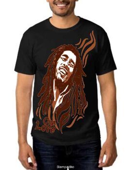 Rock t-shirt με στάμπα Bob Marley One Love