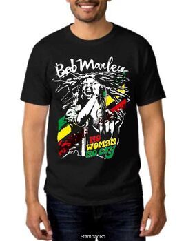 Rock t-shirt με στάμπα Bob Marley No Woman No Cry
