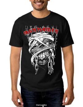 Heavy metal t-shirt με στάμπα Iron Maiden Powerslave