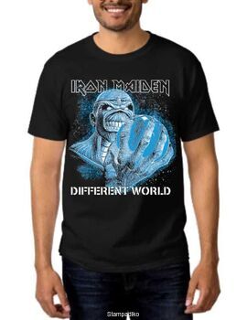 Heavy metal t-shirt με στάμπα Iron Maiden A Different World