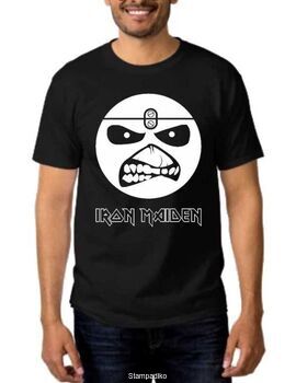 Heavy metal t-shirt με στάμπα Iron Maiden Eddie Smile