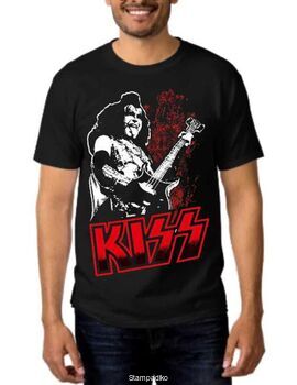 Rock t-shirt KISS Gene Simmons Guitar