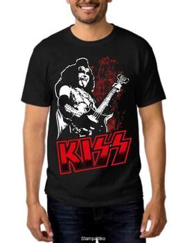 Rock t-shirt KISS Gene Simmons Guitar
