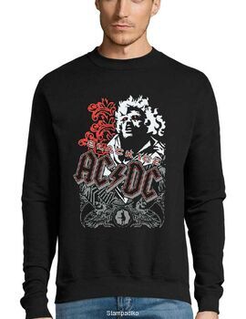 Μπλούζα Φούτερ Sweatshirt Rock με στάμπα ACDC Black Ice