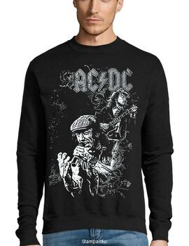 Μπλούζα Φούτερ Sweatshirt Rock με στάμπα AC/DC Angus Young, Brian Johnson