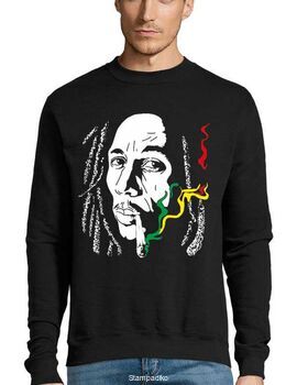 Μπλούζα Φούτερ με στάμπα Bob Marley Rasta Cannabis