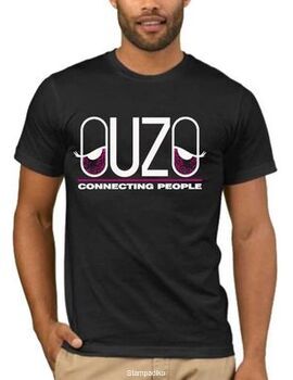Αστεία T-shirts Ouzo Connecting People