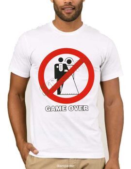 Αστεία T-shirts με στάμπα Bachelor Party T-Shirt Game Over