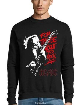 Μπλούζα Φούτερ Sweatshirt Rock με στάμπα ACDC For Those About To Rock
