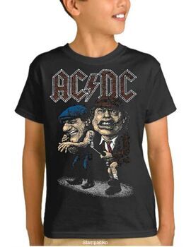Παιδικό μπλουζάκι με στάμπα συγκροτήματος ACDC Cartoon Angus Young Brian Johnson