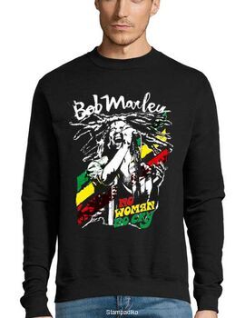 Μπλούζα Φούτερ με στάμπα Bob Marley No Woman No Cry