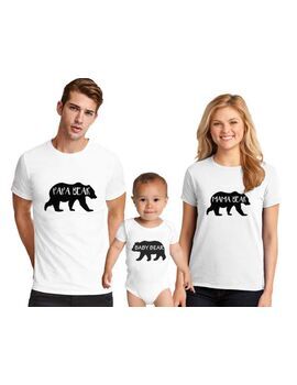 Mπλουζακια για οικογένεια με στάμπα Papa Bear Mama Bear Baby Bear