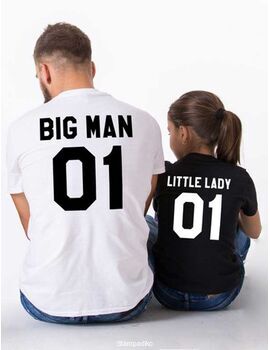Μπλουζάκια με στάμπα Big Man & Little Lady shirt