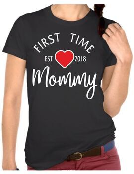 Μπλουζάκι,φούτερ κουκούλα & φούτερ χωρίς κουκούλα με στάμπα First Time Mom