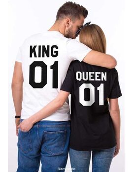 Μπλουζάκια με στάμπα King and Queen