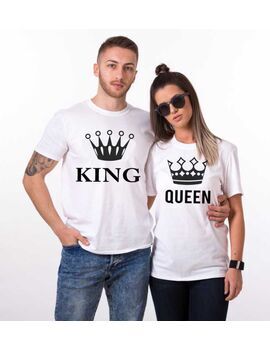 Μπλουζάκια με στάμπα King and Queen